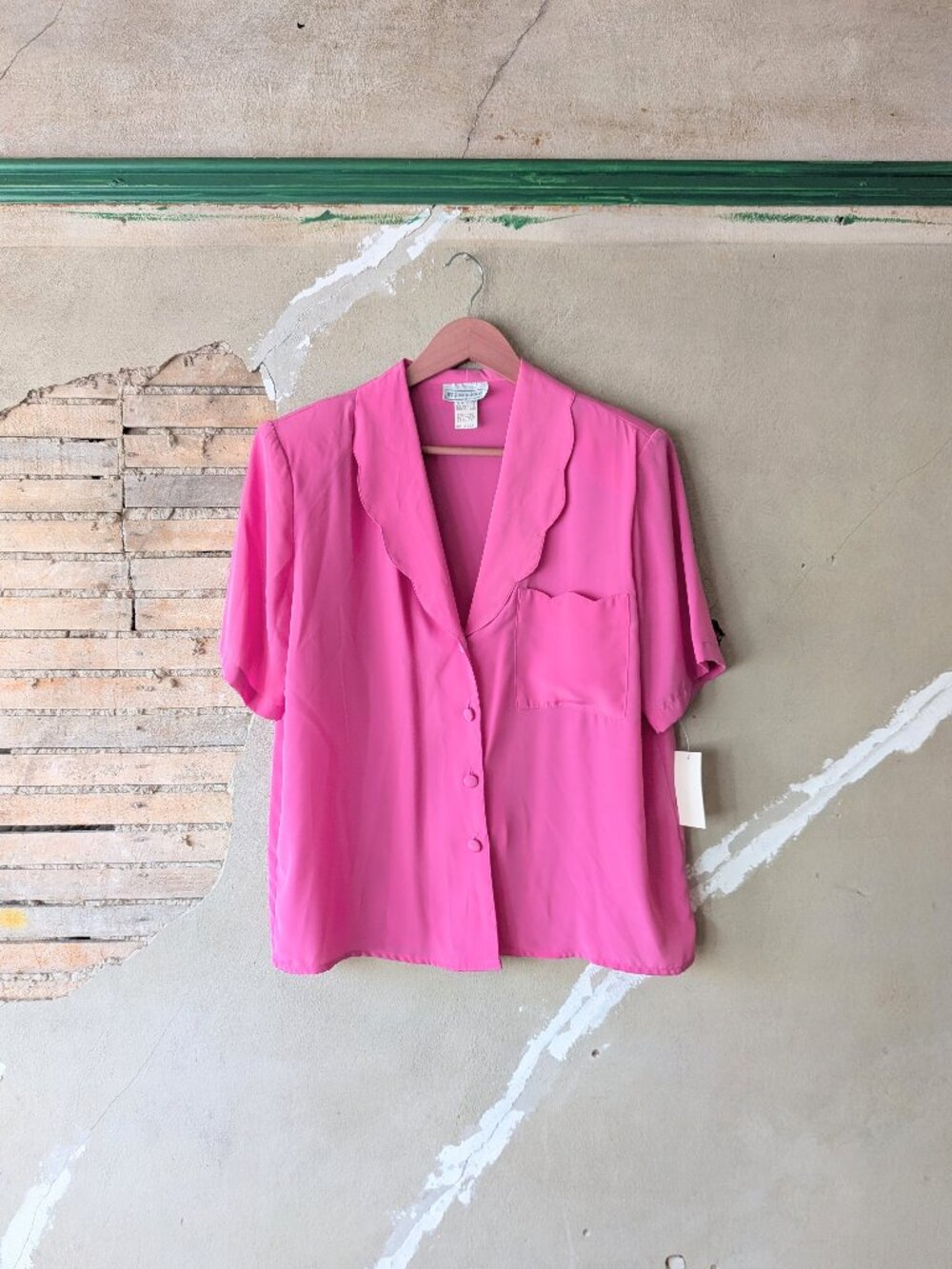 NWT Vintage Pink Scallop Blouse